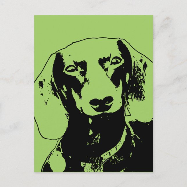 St Patricks Dackel Silhouette - Winston Postkarte (Vorderseite)