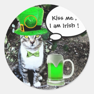 ST PATRICK'S DAKAT MIT GRÜNEN IRISH BIER RUNDER AUFKLEBER