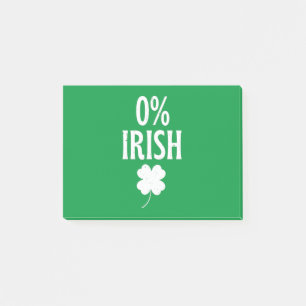 St Patrick's Day 0% irisch Post-it Klebezettel