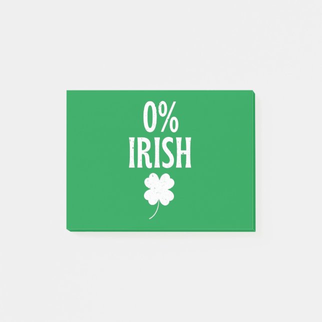 St Patrick's Day 0% irisch Post-it Klebezettel (Vorderseite)