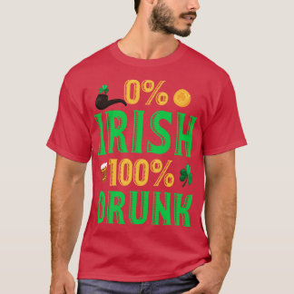 St Patricks Day 0 Irish 100 Betrunken Funny Beer D T-Shirt