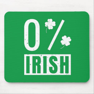 St Patrick's Day 0% Irish Vierblättriges Kleeblatt Mousepad