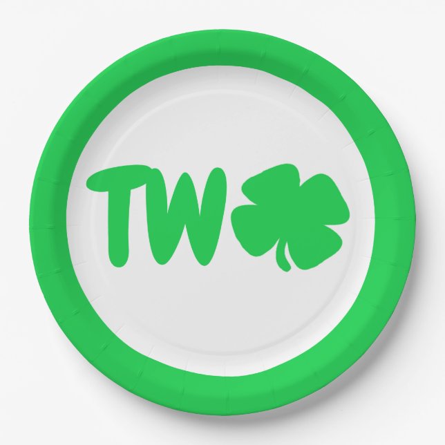 St Patrick's Day 2. Geburtstag Pappteller (Vorderseite)