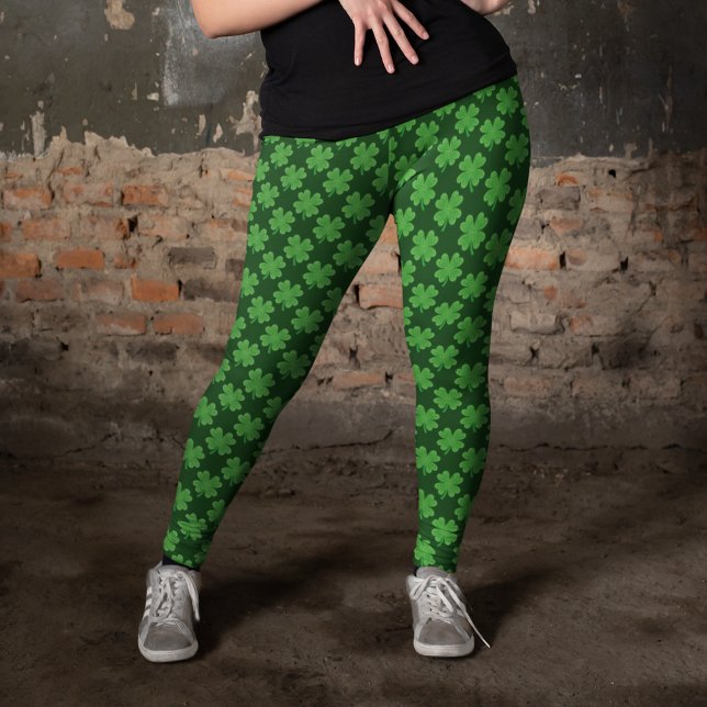 St Patrick's Day 4 Leaf Clover Muster Leggings (Von Creator hochgeladen)