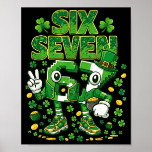 St Patricks Day 67 Jungen Kind irischer Kleeblatt Poster