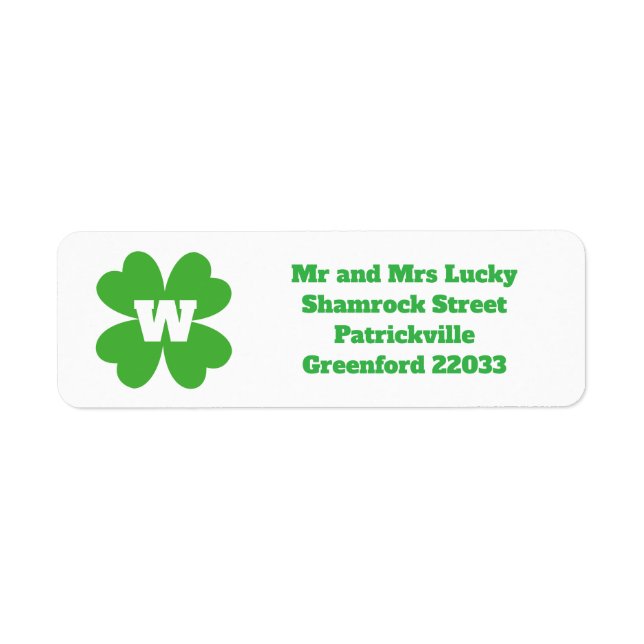 St. Patrick's Day Adressetikett (Vorne)