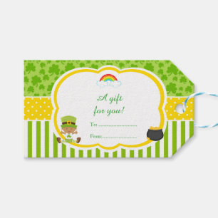 St Patrick's Day African American Boy Baby Shower Geschenkanhänger