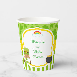 St Patrick's Day African American Boy Baby Shower Pappbecher