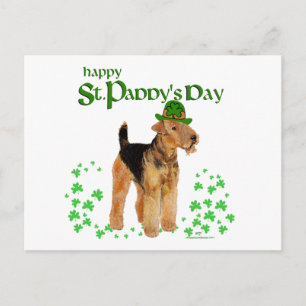 St. Patricks Day Airedale Postkarte