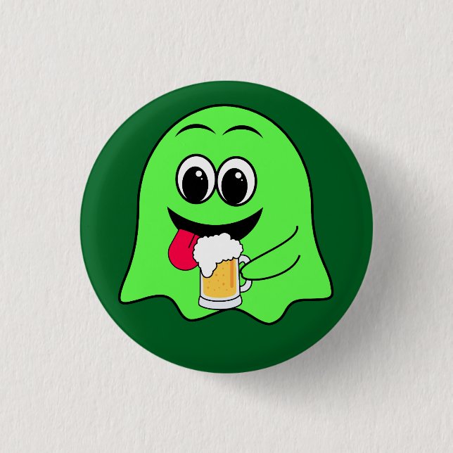 St. Patrick's Day Alkoholisches Getränk und Bier Button (Vorderseite)