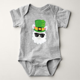 St. Patrick's Day, Alpaca, Llama, Leprechaun Hat Baby Strampler