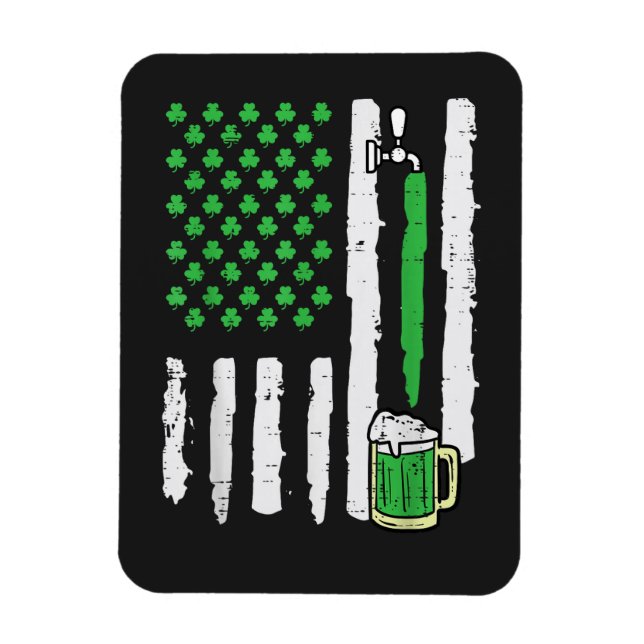 St Patricks Day Amerika Flagge Heiliger Magnet (Vertikal)