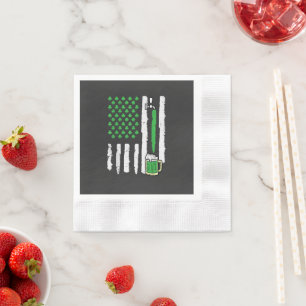 St Patricks Day Amerika Flagge Heiliger Serviette