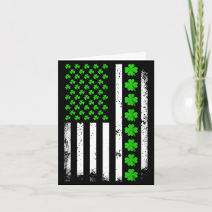 St. Patricks Day Amerikanische Flagge Kleeblatt ir Karte