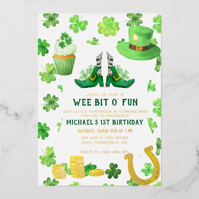 St. Patrick's Day Anniversaire Fête Invitation (Recto)