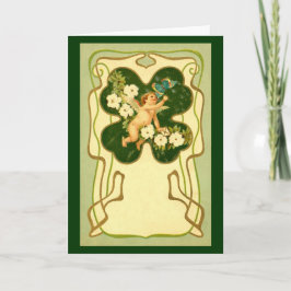 St. Patrick's Day Art Nouveau Angel Card Karte