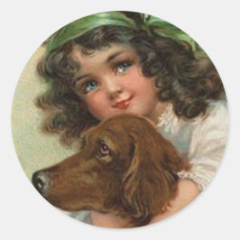 St. Patrick's Day Aufkleber mit Irish lass und Hun