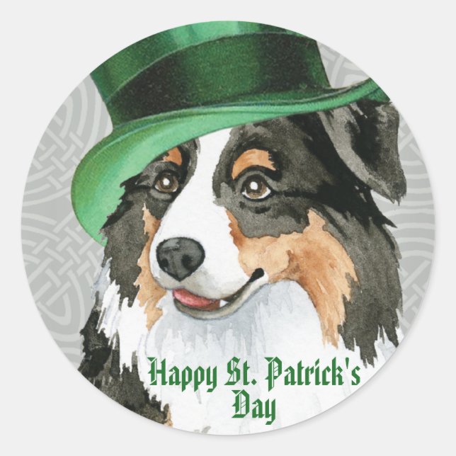 St. Patrick's Day Aussie Runder Aufkleber (Vorderseite)