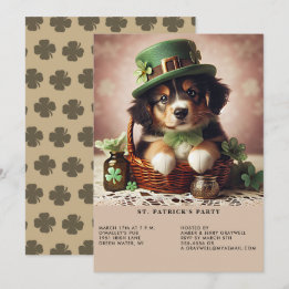 St Patrick's Day Australian Shepherd Puppy Einladung