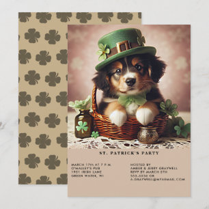 St Patrick's Day Australian Shepherd Puppy Einladung