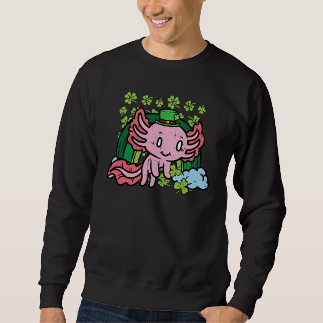 St Patricks Day Axolotl Saint Paddys Men Women Kid Sweatshirt (Vorderseite)