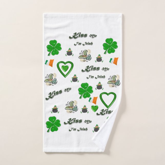 St. Patrick's Day Badewanne Handtuch Set Teddy Bär (Handtuch)