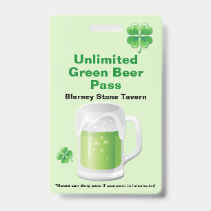 St. Patrick's Day Bar Ausweis