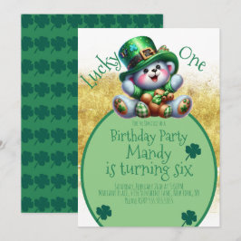 St.Patrick's Day Bären Geburtstag Lucky One Einladung