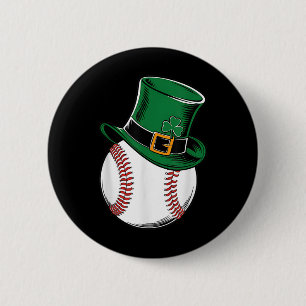 St Patricks Day Baseball Kleeblatt Button