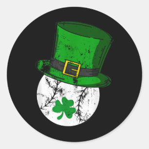 St Patricks Day Baseball Kleeblatt Saint Paddys Bo Runder Aufkleber