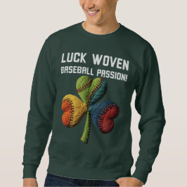 St. Patrick's Day Baseball Lucky Clover Garn Kunst Sweatshirt