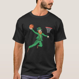 St Patricks Day Basketball Dunk Leprechaun Premium T-Shirt