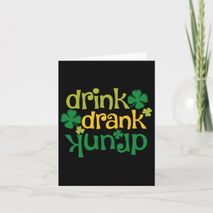 St Patricks Day Beer Drink Betrunkenes Kleeblatt Karte