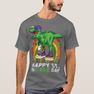 St Patricks Day Beer Happy St Pat TRe Dinosaur Men T-Shirt