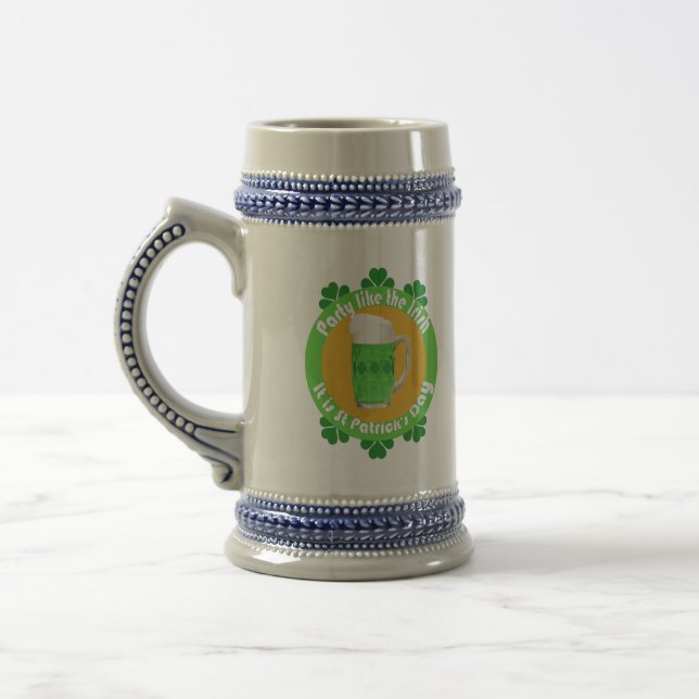 St Patrick's Day Beer Stein Bierglas (Links)