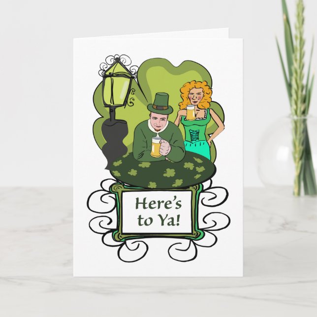 St. Patrick's Day Beers Cheers Happy Tears Karte (Vorderseite)