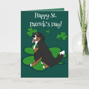 St. Patrick's Day Bernese Mountain Dog Karte