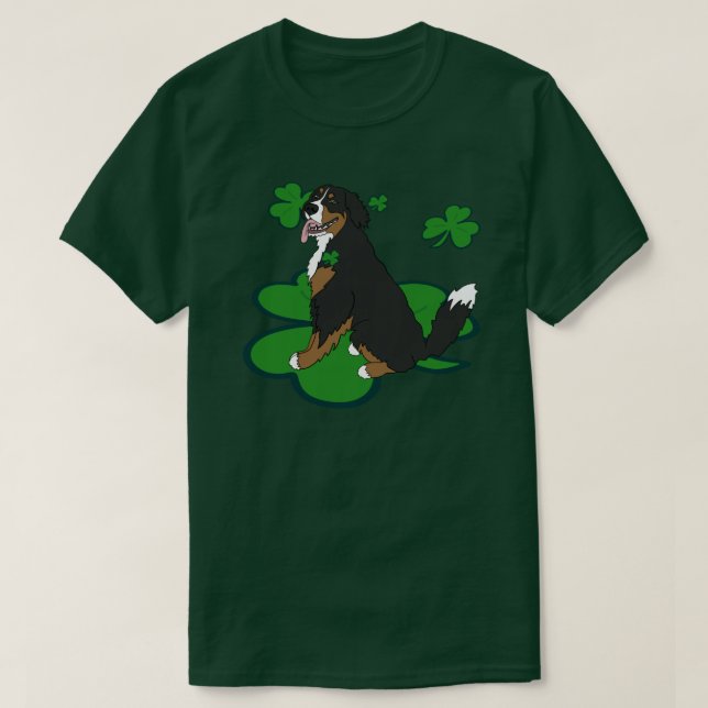 St. Patrick's Day Bernese Mountain Dog T-Shirt (Design vorne)