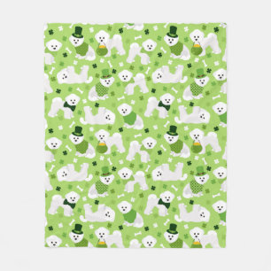 St. Patrick's Day Bichon Frise Fleecedecke