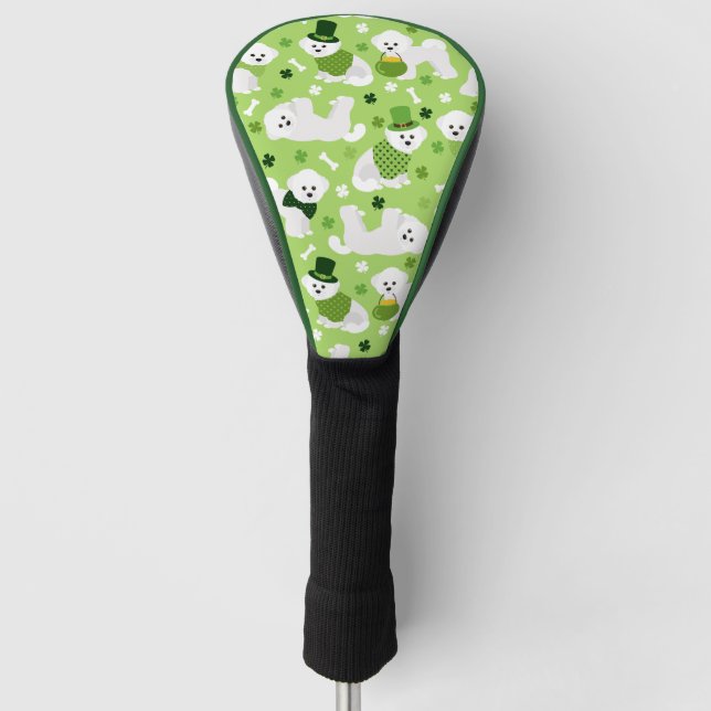 St. Patrick's Day Bichon Frise Golf Headcover (Vorderseite)