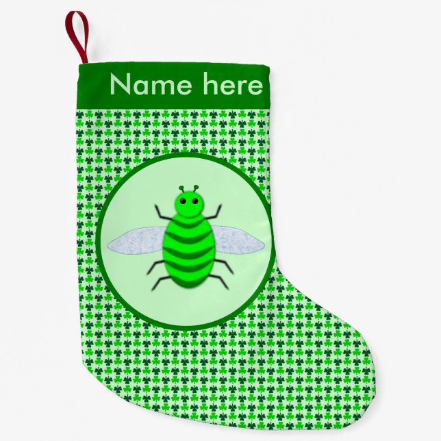 St. Patricks Day Bienen und Kleeblätter Kleiner Weihnachtsstrumpf (Vorderseite)