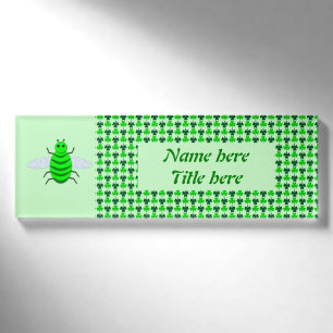 St. Patricks Day Bienen und Kleeblätter Namenschild