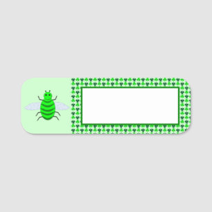 St. Patricks Day Bienen und Kleeblätter Namensschild