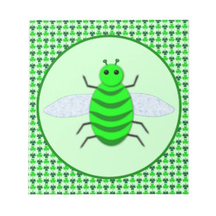 St. Patricks Day Bienen und Kleeblätter Notizblock