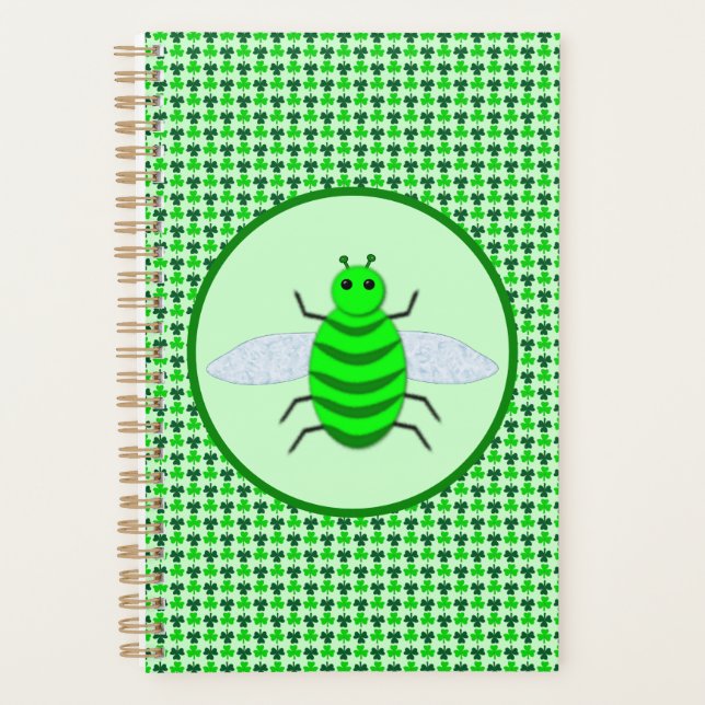 St. Patricks Day Bienen und Kleeblätter Planer (Vorderseite)