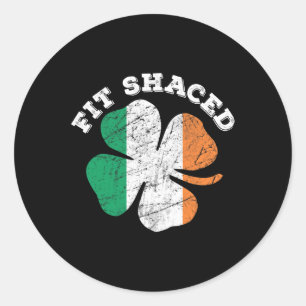 St. Patrick's Day Bierspiskey Drinking Fit Shaced Runder Aufkleber
