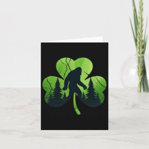 St Patricks Day Bigfoot Sasquatch Irish Kleeblatt Karte