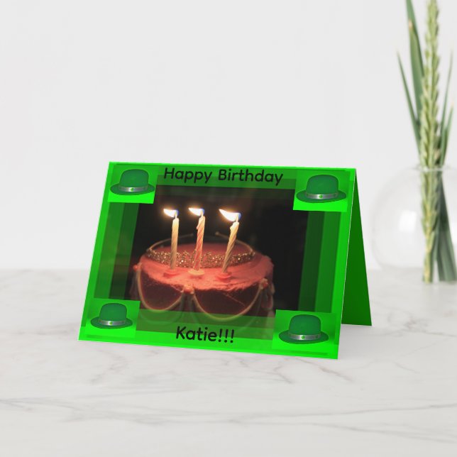ST Patrick's Day  Birthday Cake Card Karte (Vorderseite)