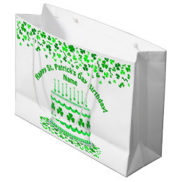 St Patrick's Day Birthday Cake Customizable Candle Große Geschenktüte
