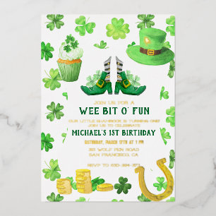 St. Patrick's Day Birthday Party Einladung